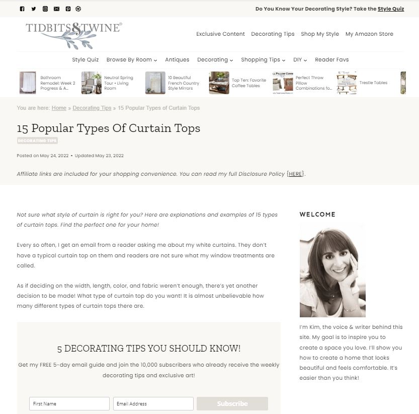 tidbitsandtwine.com

"15 Popular Types Of Curtain Tops. DECORATING TIPS" . screenshot
