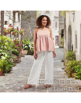 linen clothing by Linen Duet -  Linen Top with Adjustable Straps