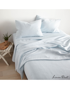 linen bedding - Set of 2 Blue Linen Pillow Covers with Envelope Closure