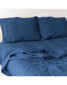 linen bedding - Linen Bedding Set 4 Pieces - Fitted Sheet, Flat Sheet, 2 Pillowcases