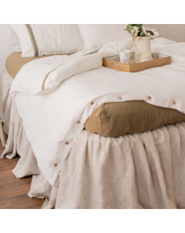 linen bedding - Linen Ruffled Bed Skirt - Base Valance