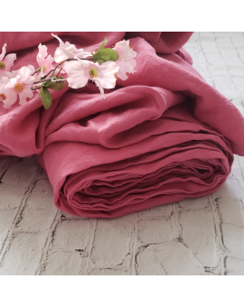 linen fabrics -  Extra Wide 100" Hot Pink Linen Fabric
