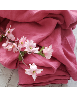 Extra Wide 100" Hot Pink Linen Fabric