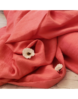 Soft Coral Pink Linen Fabric 59" Wide