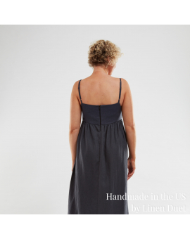 linen clothing by Linen Duet -  Spaghetti-Strap Maxi Dress, Long Summer Linen Dress