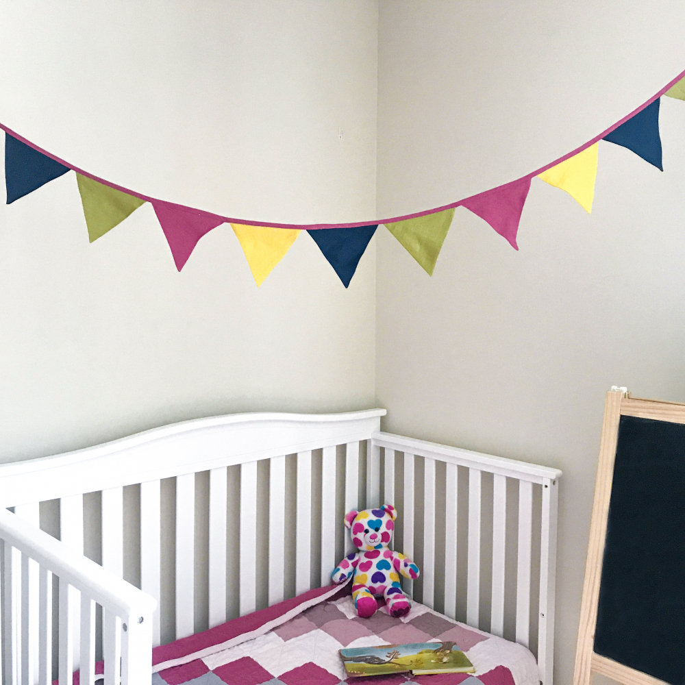 Home Decor  Colorful Linen Bunting Garland for Kids Room
