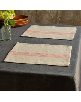 Table Linens  Linen Placemats with Stripes