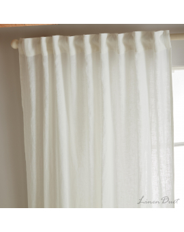Linen Curtains with Back Tabs Off-White