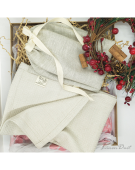 Gifts  Gift Set - Bread Bag & Kitchen Towel - Linen Bread Bag - Linen Towel