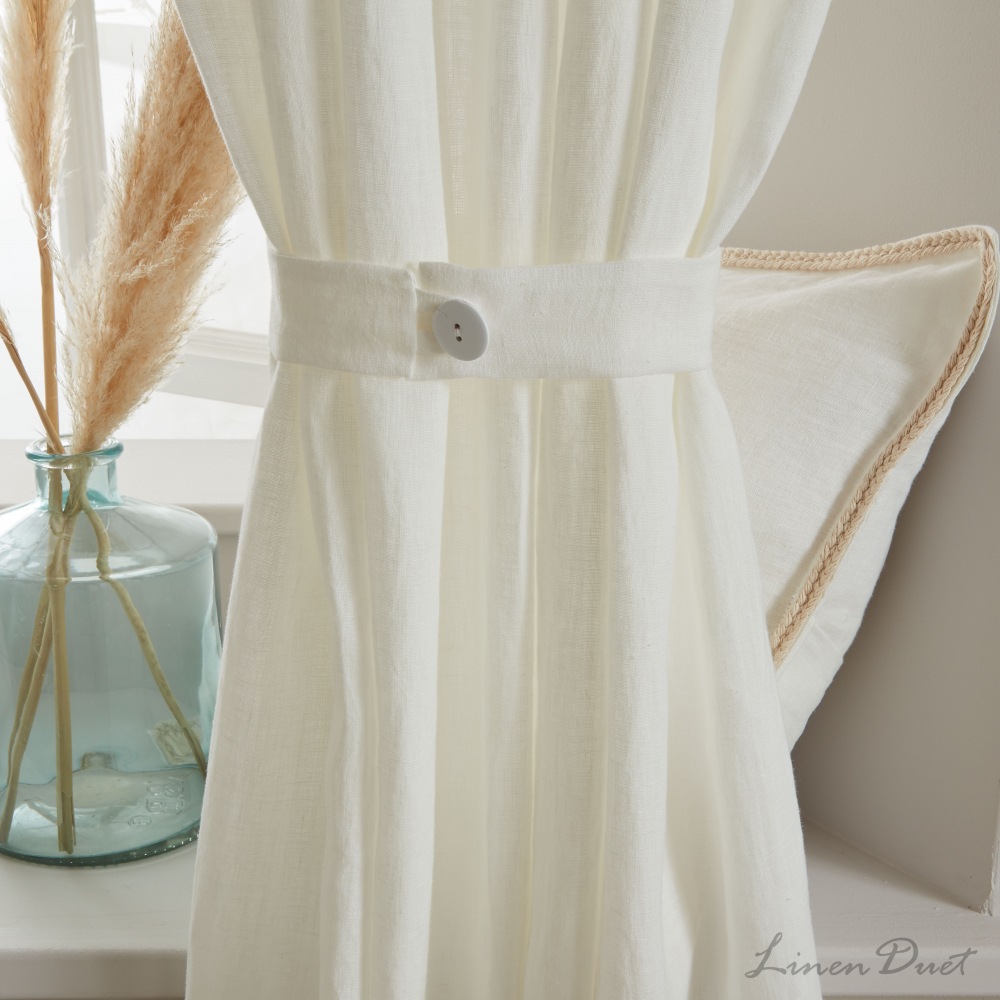 Curtain Tie Back with White Button