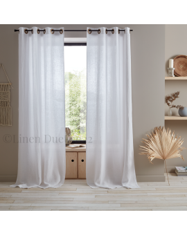 Semi-sheer linen curtains  Grommet Linen Curtains | Eyelet Linen Curtains