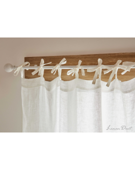 Sheer Linen CurtainsTie-Top Sheer Linen Curtains | Linen Curtains with Tie Tops | Top Tie Curtains