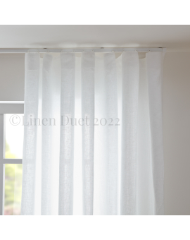 Linen Ripple fold Curtains, Semi - Sheer Natural Linen Curtains