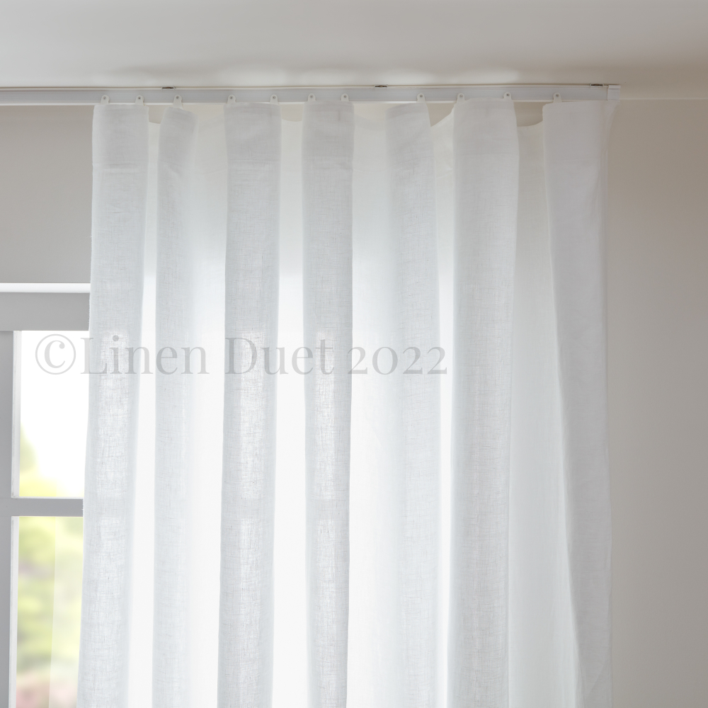 Semi-sheer linen curtains  Linen Ripple fold Curtains, Semi - Sheer Natural Linen Curtains