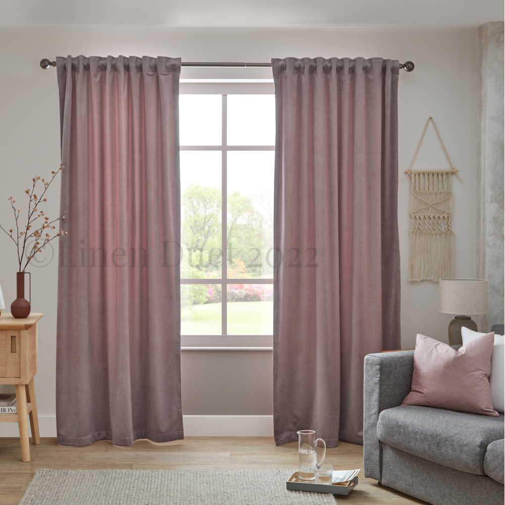Velvet Curtains  Velvet Curtains Pink, Gold, Blue, Ivory | Custom Made Curtains | Velvet Curtains with Back Tabs
