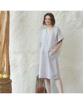linen clothing by Linen Duet -  Linen Kimono Dress