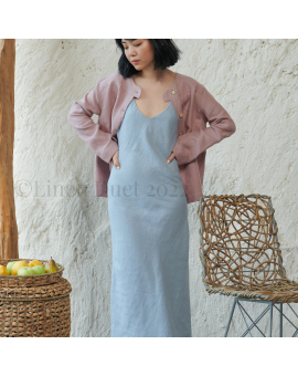 linen clothing by Linen Duet -  Summer Linen Dress with Straps