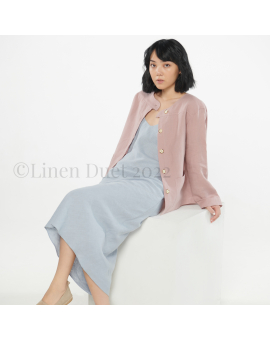linen clothing by Linen Duet -  Summer Linen Dress with Straps