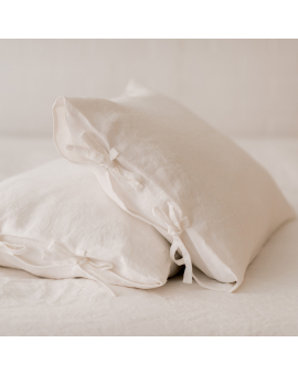 Linen pillowcases  Linen Pillowcases with Ties and Envelope Closure, Set of 2 Pillow Covers