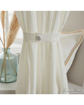 Home Decor  Linen Pillowcase with Natural Unbleached Cotton Cord Trim