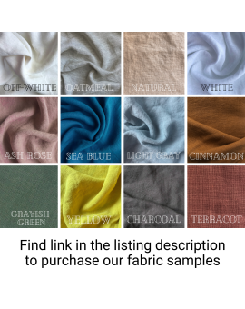 Semi-sheer linen curtains  Color Block Linen Curtains with Rod Pocket, Semi - Sheer Natural Linen Curtains