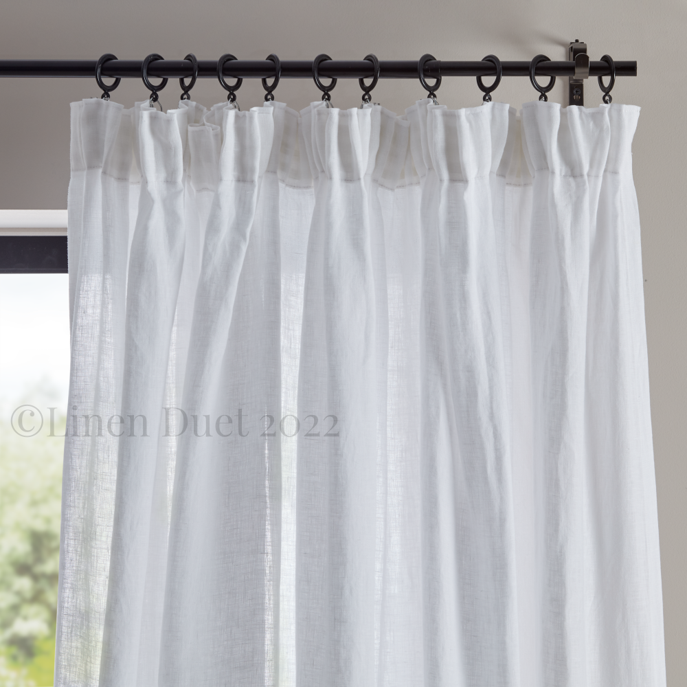 Semi-sheer linen curtains  Pencil Pleat Linen Curtains