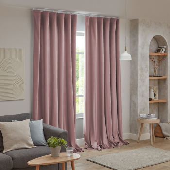 Velvet Curtains  Pink Velvet Curtains Ripple Fold | Custom Curtains