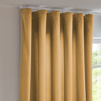 Velvet Curtains  Mustard Gold Velvet Curtains Ripple Fold | Custom Curtains