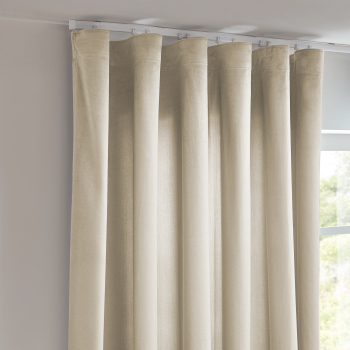 Velvet Curtains  Ivory Velvet Curtains Ripple Fold | Custom Curtains