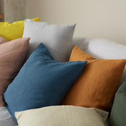 Linen pillowcases  Linen Pillow Covers With Envelope Closure, Set of 2 Sea Blue Pillow Cases