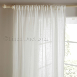 Sheer Linen Curtains  Sheer Linen Curtains with Ruffles | One Ruffled Linen Curtain Panel