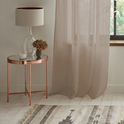 Sheer Linen Curtains  Oatmeal Sheer Linen Curtains with Rod Pocket
