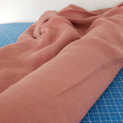 Linen fabrics  Extra Wide 100" Pale Terra Cotta Linen Fabric, Fabric by the Yard, Meter, Half, Linen Fabric Medium Weight.