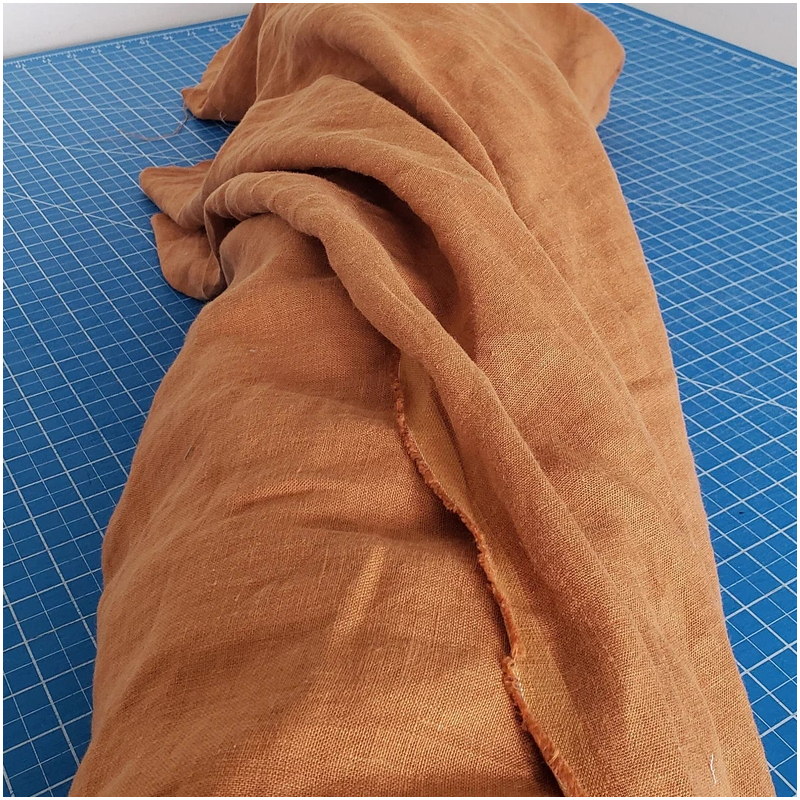 Linen fabrics  Extra Wide 100" Cinnamon Colored Linen Fabric - Fabric by the Yard / Meter or Half - Linen Medium Weight.