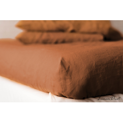 Linen Sheets  Cinnamon Linen Fitted Sheet - Natural Bed Fitted Sheet King, Queen, Full, Crib, Toddler