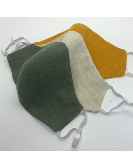 Reusable Linen Protective Face Masks with Elastic Straps
