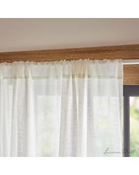 White Sheer Linen Curtains with Rod Pocket