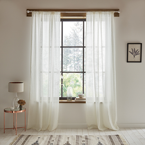 Sheer linen curtains with rod pocket