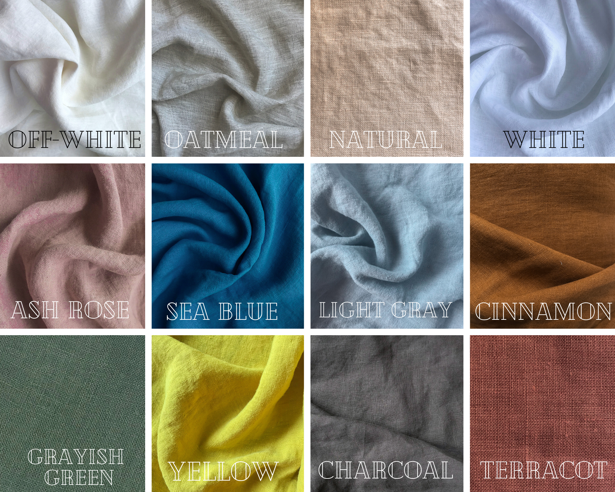 semi-sheer linen fabric color palette