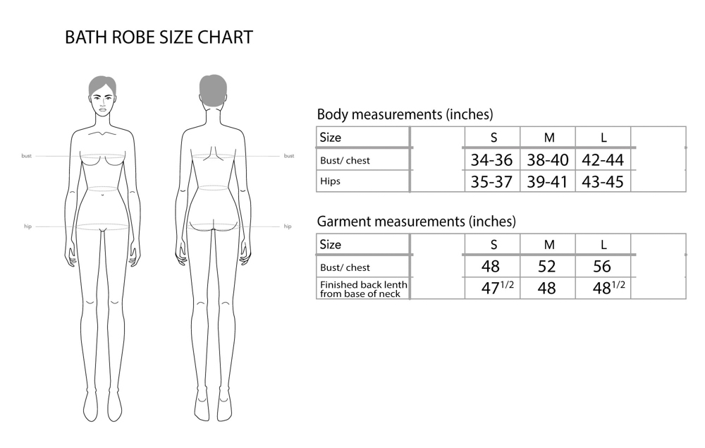 bath robe size chart